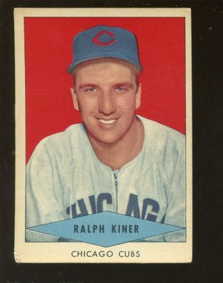 1954 Red Heart Dog Food Baseball Card Hofer Ralph Kiner Vgex