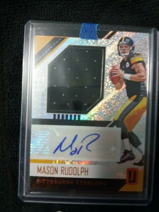 Mason Rudolph 2018 Panini Unparalleled Steelers Rc Rookie Jersey Auto Autograph