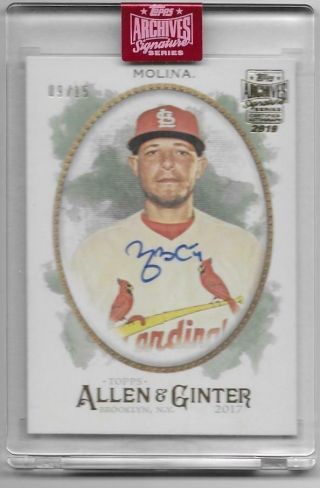 2019 Topps Archives Signature Yadier Molina Auto 2017 St Louis Cardinals 09/15