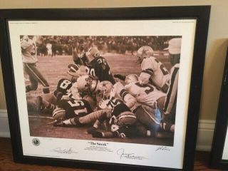 Packers Auto Signed Bart Starr Jerry Kramer “the Sneak” Ice Bowl 1966
