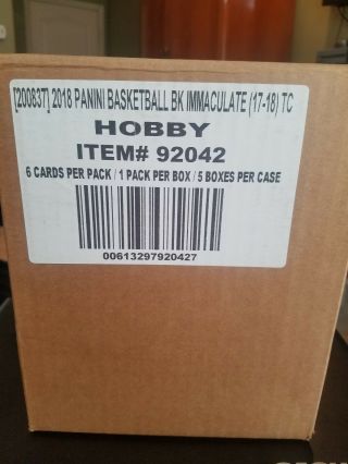 2017 - 18 Immaculate Basketball 5 Box Case Tatum Mitchell Auto Logoman?