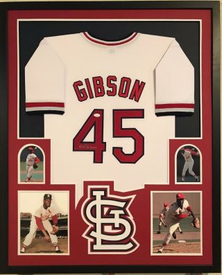 Framed Bob Gibson Autographed Signed St.  Louis Cardinals Jersey Jsa