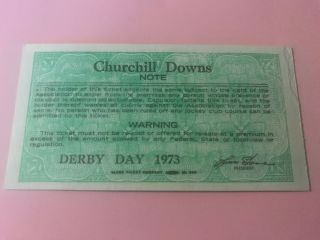 Ticket stub 1973 Kentucky Derby Secretariat Triple Crown 2