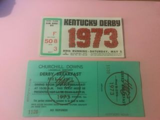 Ticket stub 1973 Kentucky Derby Secretariat Triple Crown 3