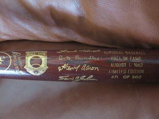 1982 Hof Induction Bat - Hank Aaron,  Frank Robinson,  Others -