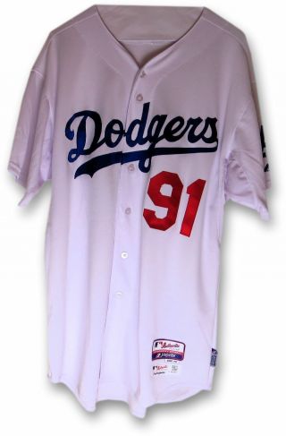 Los Angeles Dodgers Team Issue Jersey 91 Home White 2015 Size 48 Hz836062