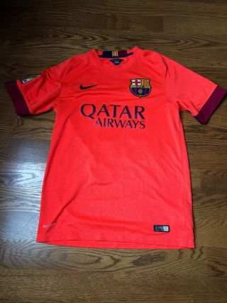 Nike Qatar Airways Fc Barcelona Neymar Jr 11 Jersey Shirt Size Small Away
