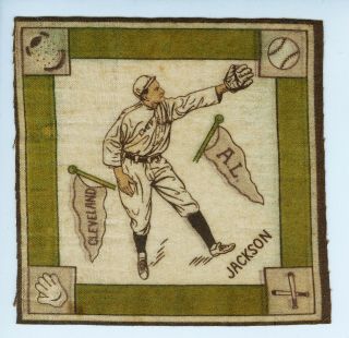 1914 B18 Baseball Blanket - Shoeless Joe Jackson Cleveland Indians A.  L.