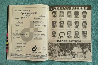 1975 ABA VIRGINIA SQUIRES vs INDIANA PACERS BASKETBALL PROGRAM LEN ELMORE 5