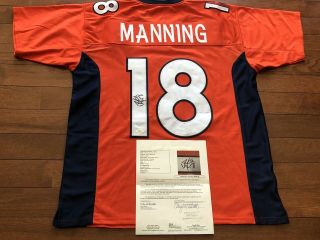 Peyton Manning Signed Jersey Denver Broncos Full Jsa Letter Of Authenticity