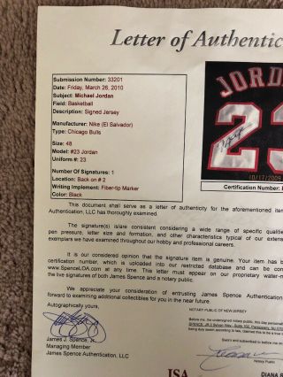 Michael Jordan Autographed 1997 - 1998 NBA Finals Nike Jersey JSA LOA 4