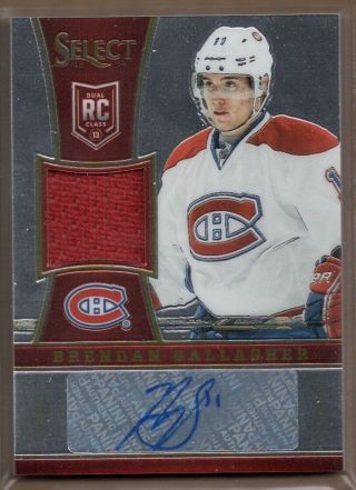 2013 - 14 Select Rookies Jersey Autographs 295 Brendan Gallagher Jersey Auto /199