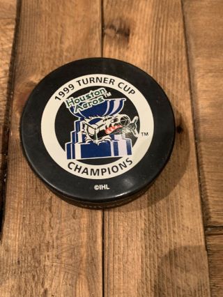 Rare Turner Cup Champions Houston Aeros 2000 Ihl Official Game Logo Hockey Puck