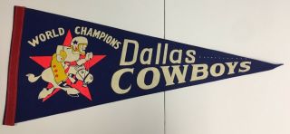 1972 Dallas Cowboys World Champions Nfl Football Pennant Bowl Vi