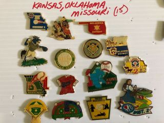 Kansas,  Oklahoma,  Missouri Little League Pins (15)