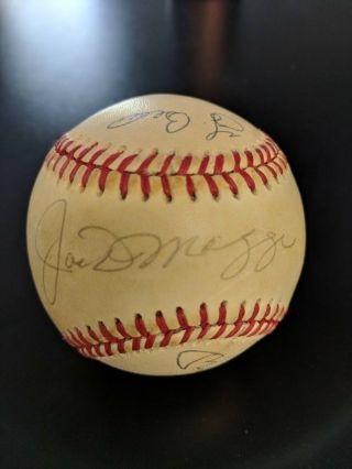 Mickey Mantle Joe Dimaggio Yogi B Signed Baseball Autographed Signature Jsa