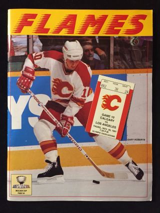 1991 - 92 Calgary Flames Nhl Program & Ticket Vs La Kings Wayne Gretzky