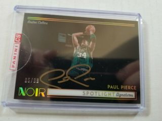 2018 - 19 Panini Noir Paul Pierce Spotlight Gold Auto Celtics 05/99 With 2 Bonuses