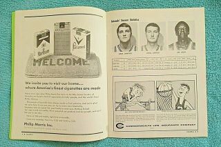 1969 ABA KENTUCKY COLONELS vs INDIANA PACERS BASKETBALL PLAYOFF GAME PROGRAM 3