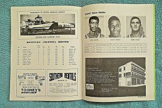 1969 ABA KENTUCKY COLONELS vs INDIANA PACERS BASKETBALL PLAYOFF GAME PROGRAM 5