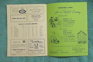 1969 ABA KENTUCKY COLONELS vs INDIANA PACERS BASKETBALL PLAYOFF GAME PROGRAM 7