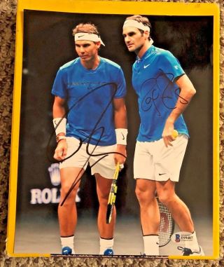 Roger Federer - Rafael Nadal Signed 8x10 Tennis Photo Beckett Certified