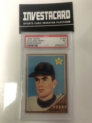 1962 Topps Gaylord Perry 199 Baseball Card Psa Graded 5 Hof