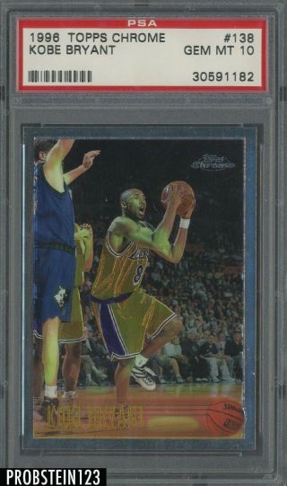 1996 - 97 Topps Chrome 138 Kobe Bryant Lakers Rc Rookie Psa 10 " High End "