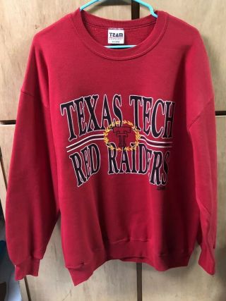 Vintage Texas Tech University Red Raiders Sweatshirt,  90s,  Sz 2xl,  Red