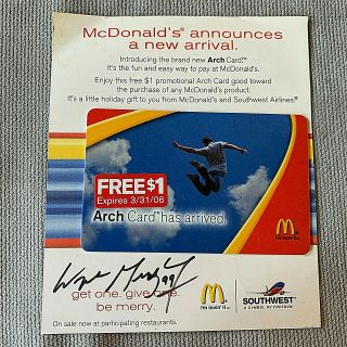 Wayne Gretzky Autographs Mcdonalds 2006 Arch Card The Great One Was A Mcspokeman