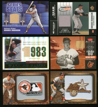 2003 - 2009 Brooks Robinson 6 Ct Game And Patches Baltimore Orioles Hof Br
