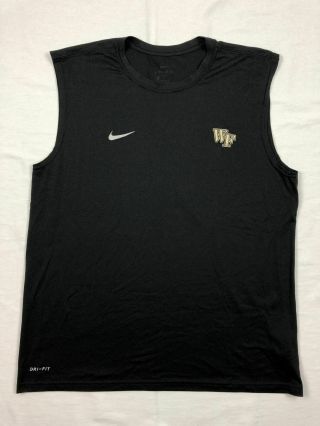 Nike Wake Forest Demon Deacons - Black Dri - Fit Sleeveless Shirt (l) -