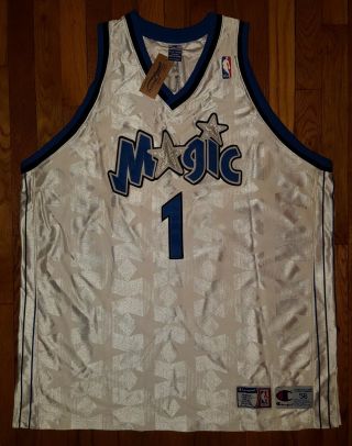 Authentic 2000 - 01 Champion Orlando Magics Tracy Mcgrady Home White Jersey 56