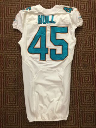 NFL MIAMI DOLPHINS MIKE HULL GAME WORN JERSEY 50TH ANNIVERSARY PENN STATE 2