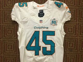 NFL MIAMI DOLPHINS MIKE HULL GAME WORN JERSEY 50TH ANNIVERSARY PENN STATE 3