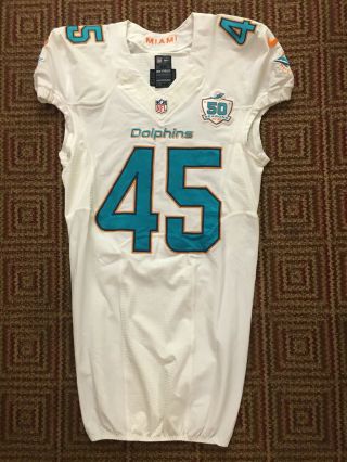 NFL MIAMI DOLPHINS MIKE HULL GAME WORN JERSEY 50TH ANNIVERSARY PENN STATE 4