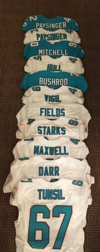 NFL MIAMI DOLPHINS MIKE HULL GAME WORN JERSEY 50TH ANNIVERSARY PENN STATE 6