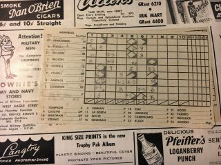 1954 Roberto Clemente Montreal Minor League Program V Buffalo Bisons Scorecard