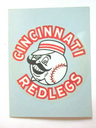 1960 Fleer Baseball Team Decals - Cincinnati Redlegs (ex - Mt)