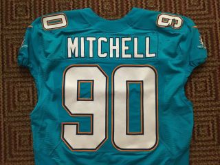 Nfl Miami Dolphins Earl Mitchell Game Worn Jersey Arizona Texans Seahawks