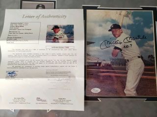 16 X 20 Framed piece Mickey Mantle Signed 8 x 10 