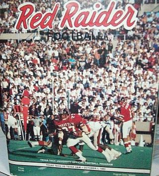 1983 Texas Tech Vs Texas A&m Football Game Program