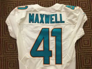 Nfl Miami Dolphins Byron Maxwell Game Worn Jersey Clemson Eagles Seahawks
