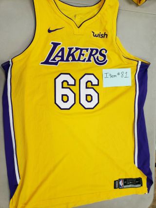 Nike Nba Authentic Lakers Team Issued Bogut Gold Jersey 2017 - 18 Season