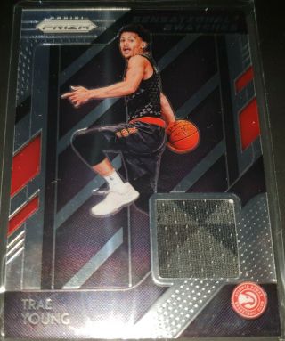 Trae Young 2018 - 19 Panini Prizm Sensational Swatches Rookie Game Card