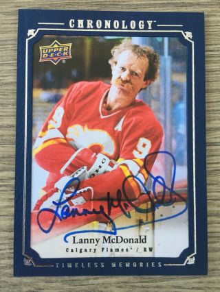 2018 - 19 Ud Chronology Lanny Mcdonald Canvas Autograph Timeless Memories Ca - Mc