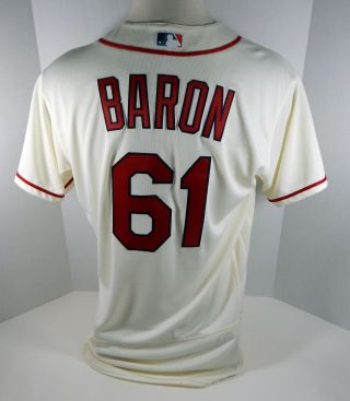 2018 St.  Louis Cardinals Steven Baron 61 Game Issued Cream Jersey