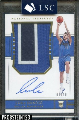 2018 - 19 National Treasures Gold 127 Luka Doncic Rc Rpa 3 - Color Patch Auto 1/10
