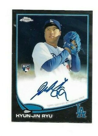Hyun - Jin Ryu 2013 Topps Chrome Autograph Rookie 25 Dodgers