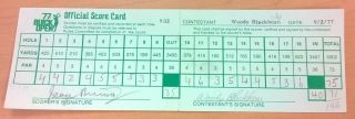 Pga Golf 1977 Buick Open Tournament Scorecard Woody Blackburn 9/2/77